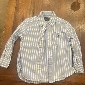 Ralph Lauren Light Blue & White Striped Button-Down Shirt
